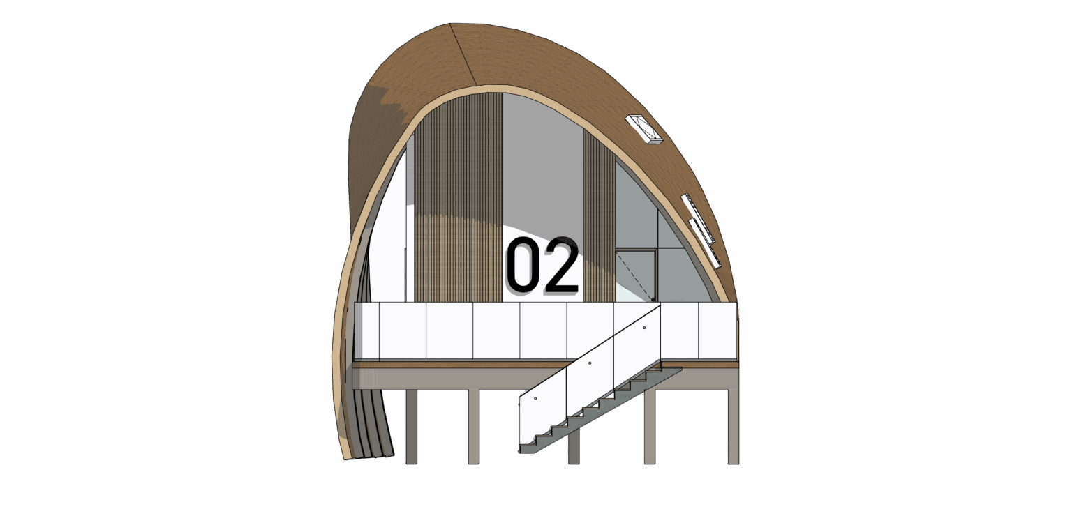 Chalé 02 - Elevação Frontal