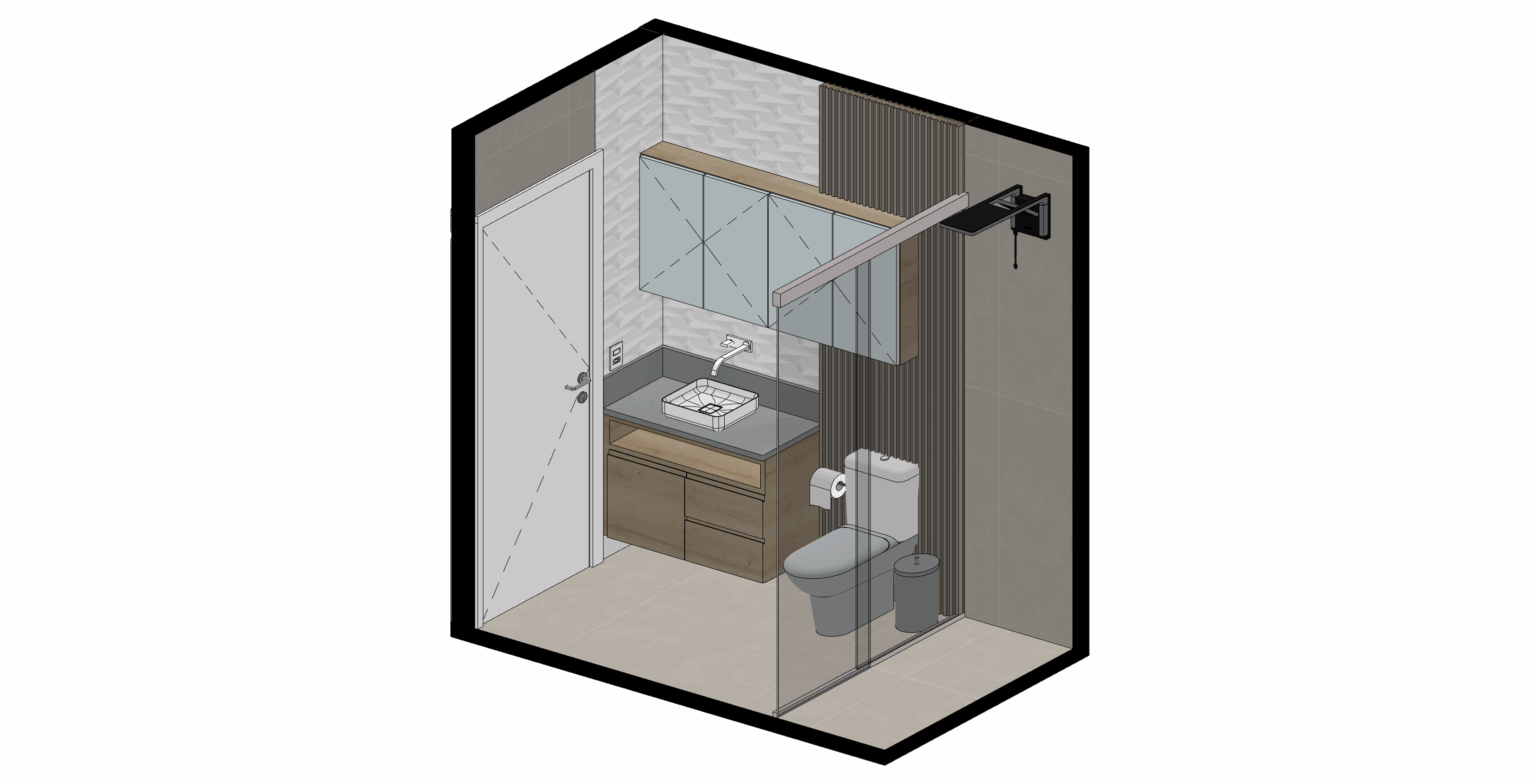 Interior L. - Banheiro Perspectiva